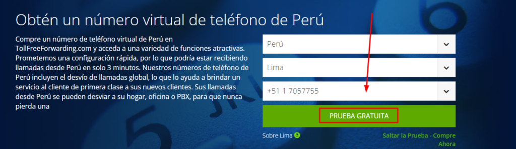 numeros de telefono de Peru gratis para llamar y enviar mensajes de texto online